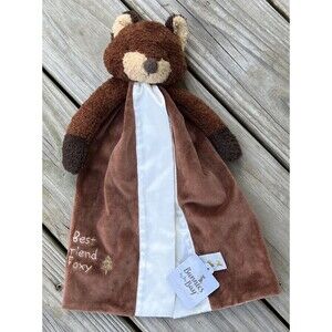 Bunnies By the Bay Best Friend Foxy Fox Lovey Security Blanket Brown Cream Satin